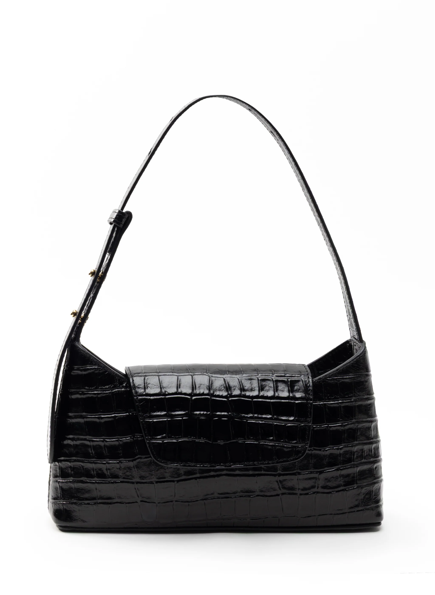 Vesker | Envelope Croco Leather Black